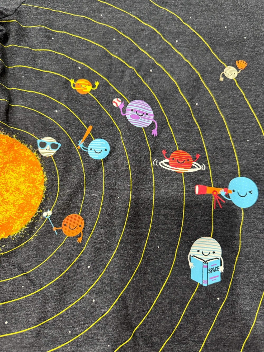 Cat & Jack Charcoal Solar System Graphic Tee with Bright Planets - Picture 2 of 3